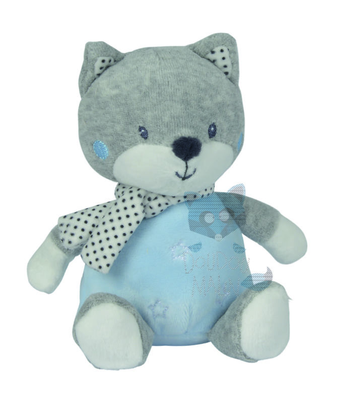  bubble gum peluche renard bleu gris écharpe étoile 